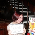 xgraphy no longer able to contain her glee at having met her only BBT Idol. (Note that she wrote the sign.)
